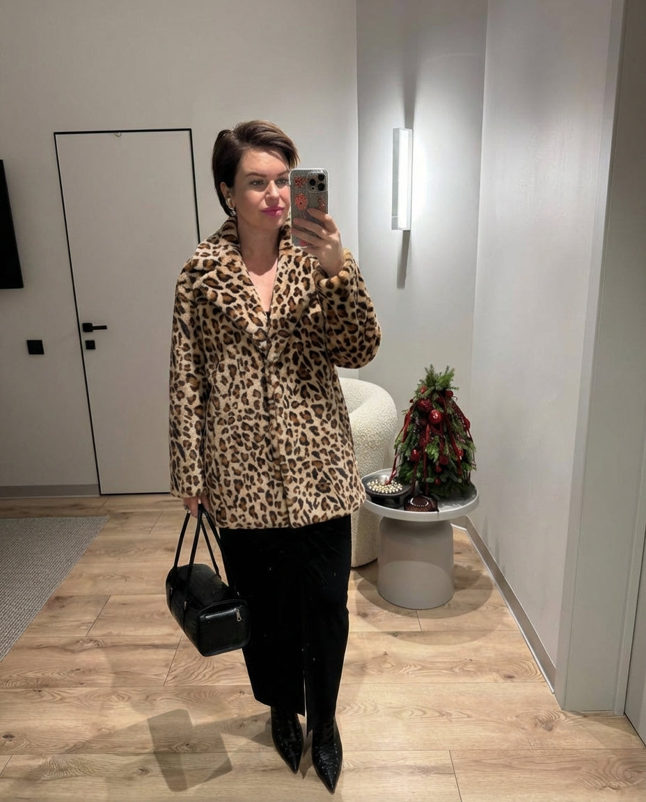 Studio Animal-Spot Faux-Fur Coat - Brown