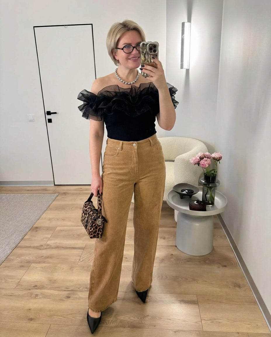Essential Ruffle-Trim Bodysuit