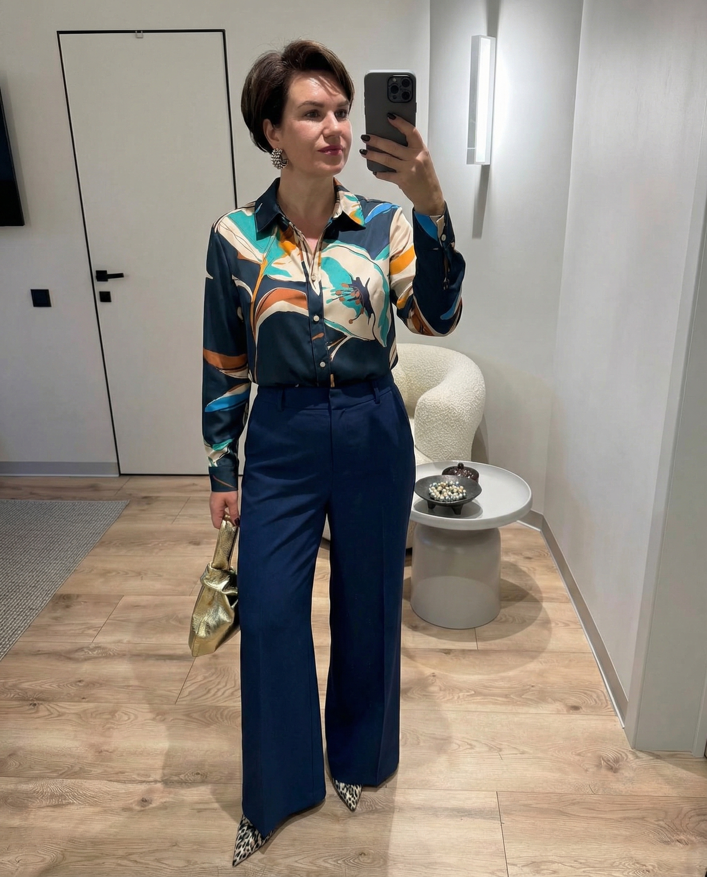 Urban Abstract-Bloom Blouse - Blue