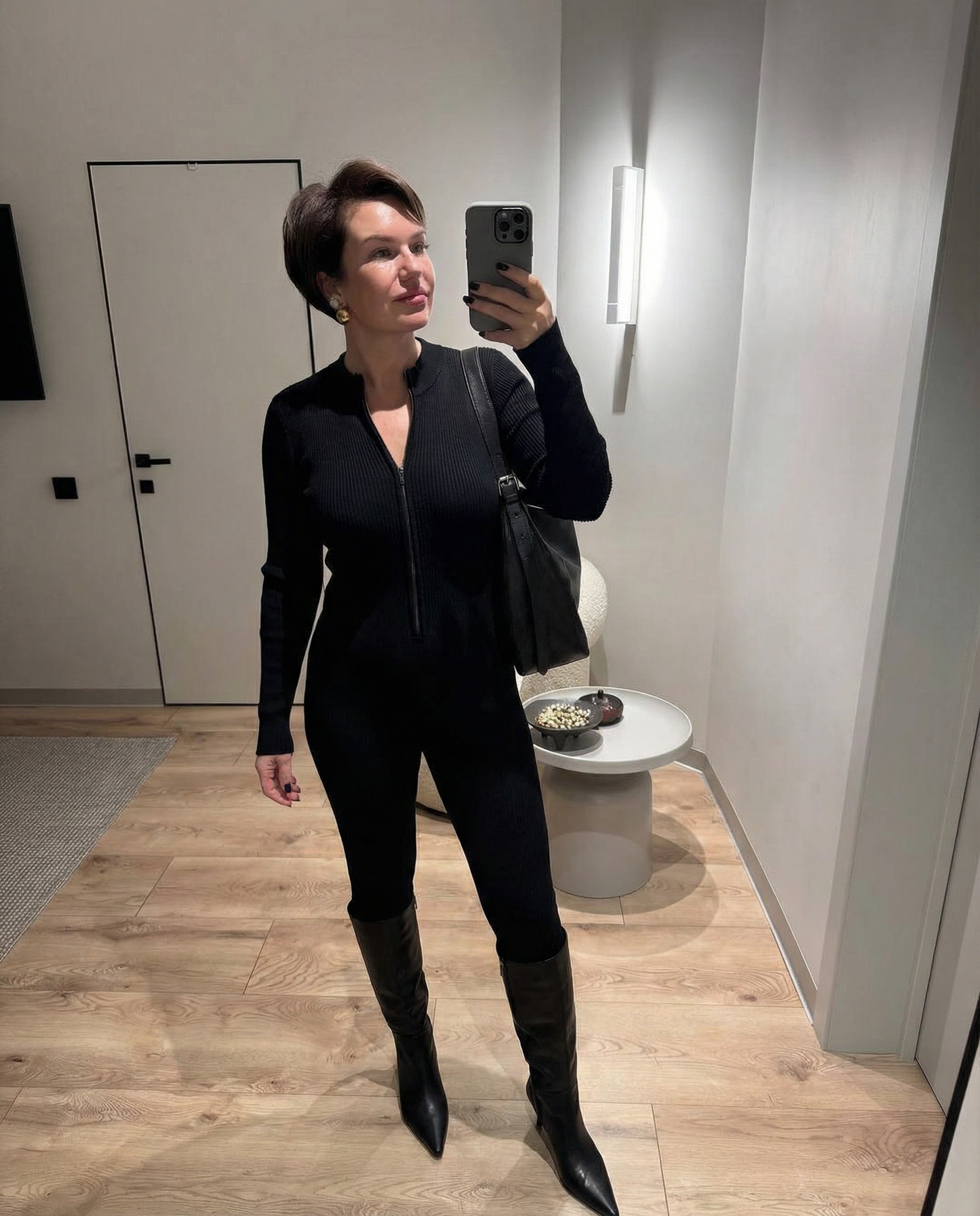 Essential Half-Zip Knit Jumpsuit