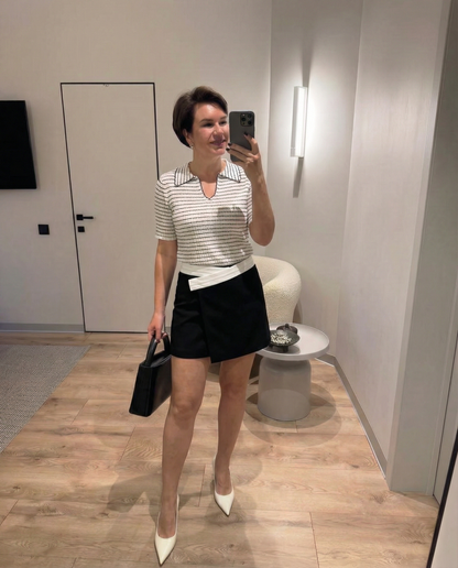 Essential Contrast Wrap Shorts - Black