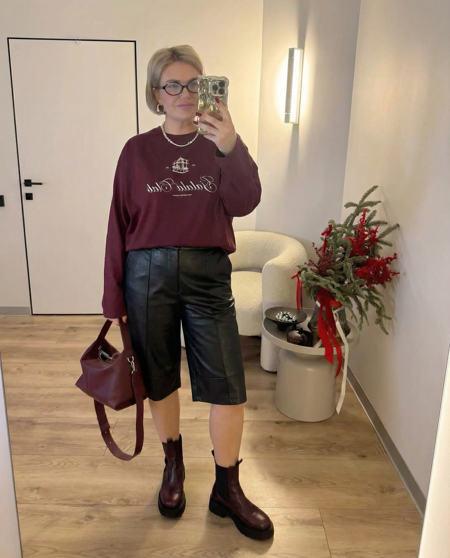 Luxe Faux Leather Culottes - Black